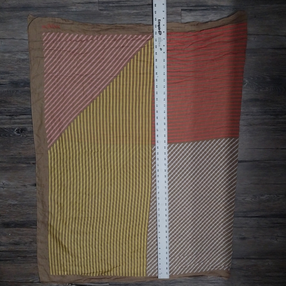 Coach New York Geometric Striped Stole Scarf Wrap Luxury Sarong Throw Multicolor - Picture 5 of 6